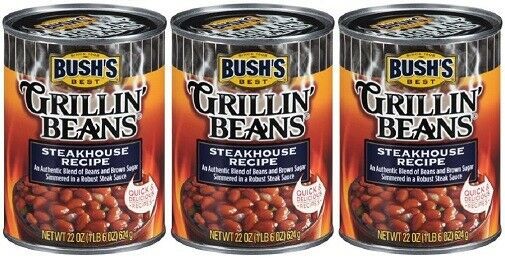 Bushs Best Grillin Beans Steakhouse Recipe 3 Can Pack