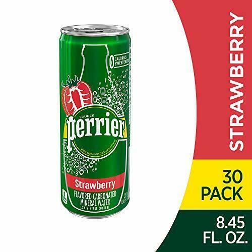 Perrier Strawberry Flavored Carbonated Mineral Water, 8.45 Fl Oz. Slim Cans (30