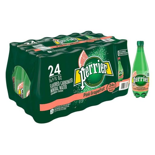 Perrier Pink Grapefruit Flavored Carbonated Mineral Water, 16.9 Fl Oz. Plast.