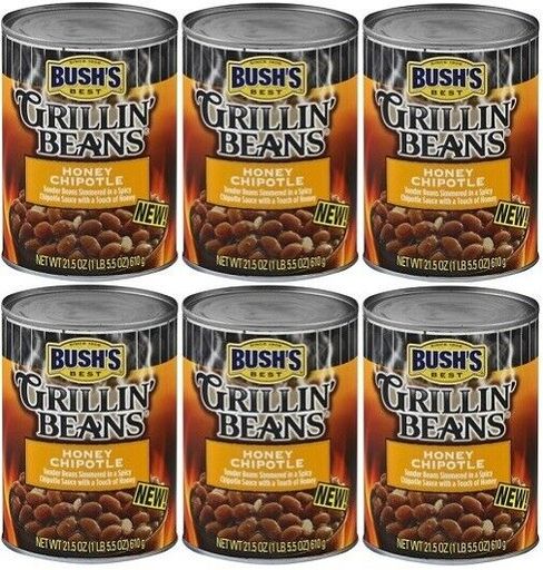 Bushs Best Grillin Beans Honey Chipotle 6 Can Pack