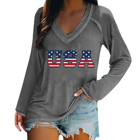 YunLCZ Women S Button Down Shirts Women S Fashion and Casual V Neck Retro Letter Print Long Sleeve Top T Shirt Spring Summer Outfits 2564