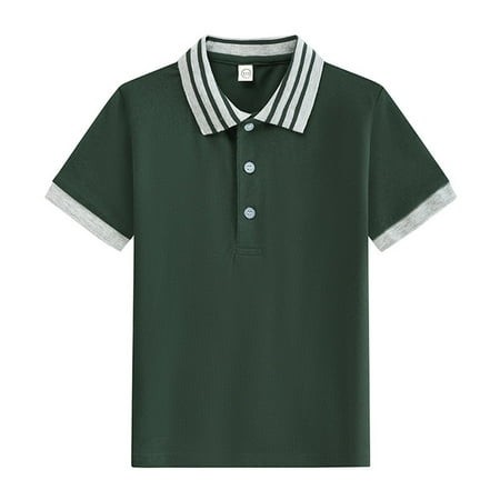 Boys Tops for Toddler Kids Girls Boys Short Classic Loose Short Tunic Tops Soft Blouse Sleeve Solid T Shirt Tee Tops Clothes Casual Tops Dark Green 14