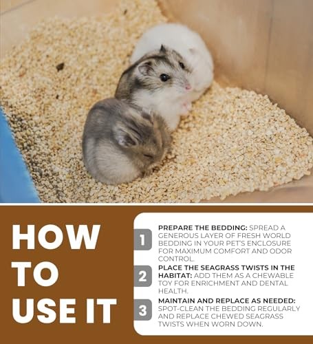 Fresh World Bedding Original Baking Soda Formula Bundle with Seagrass Twists – Absorbent, No-Dust Small Animal Bedding, Odor Control for Guinea Pigs thumbnail