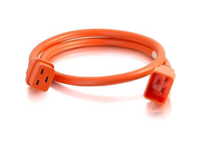 C2G 17746 12 AWG Power Cord - C20 to C19, Orange (8 Feet, 2.43 Meters)