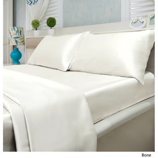 Silver Orchid Wyman Super Soft Deep Pocket 4-piece Satin Sheet Set (Satin Bone - 4 Piece - King)