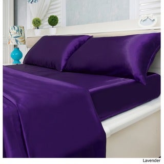 Silver Orchid Wyman Super Soft Deep Pocket 4-piece Satin Sheet Set (Satin Lavender - 4 Piece - California King)