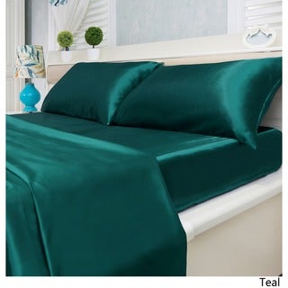 Silver Orchid Wyman Super Soft Deep Pocket 4-piece Satin Sheet Set (King - Teal)