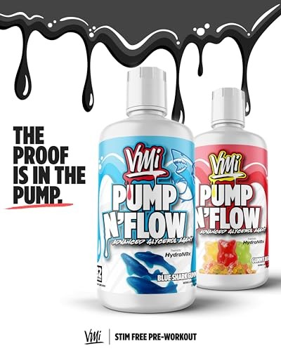 VMI Sports Pump N Flow Advanced Glycerol Agent | Stimulant Free Pre-Workout | Pumps, Hydration and Performance | Zero Sugar | 32 Fl Oz. 32 Servings (3 thumbnail