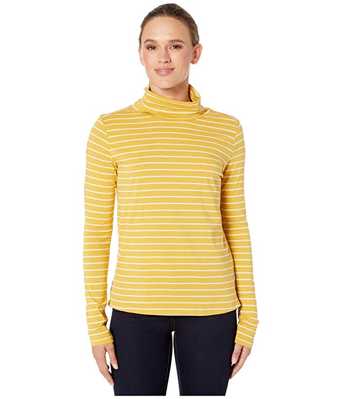 Toad&Co Maisey Long Sleeve T-Neck (Golden Hour Stripe) Women's Clothing