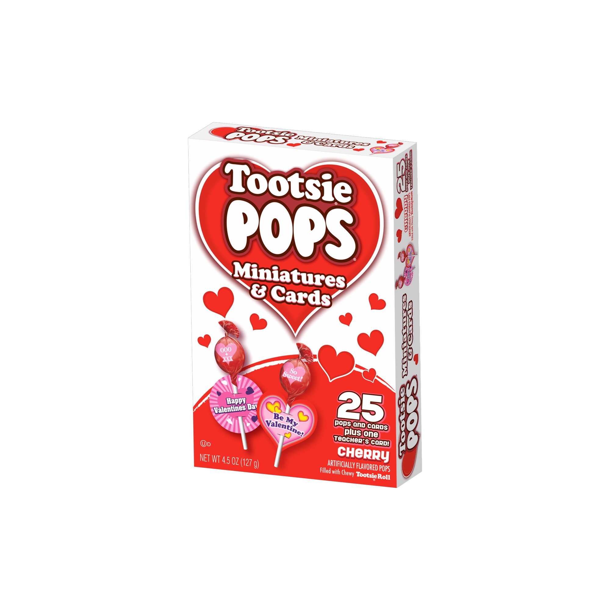 Tootsie Roll Valentine's Day Miniatures & Cards Cherry Pops- 25ct/4.5oz thumbnail