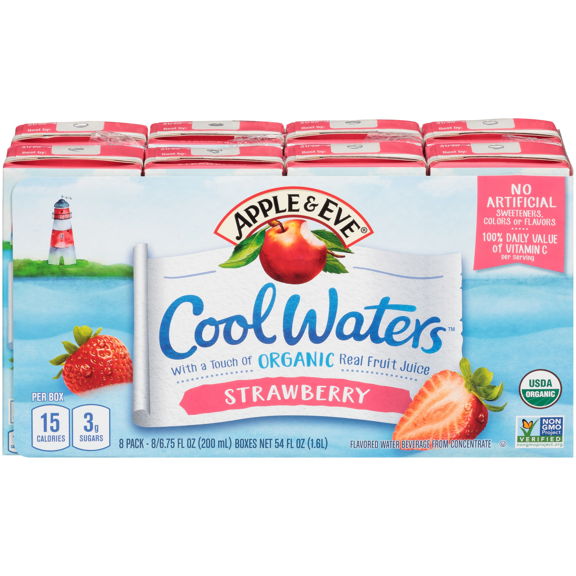 Apple & EveÂ® Cool Watersâ„¢ Strawberry Flavored Water Beverage 8 Ct Pack