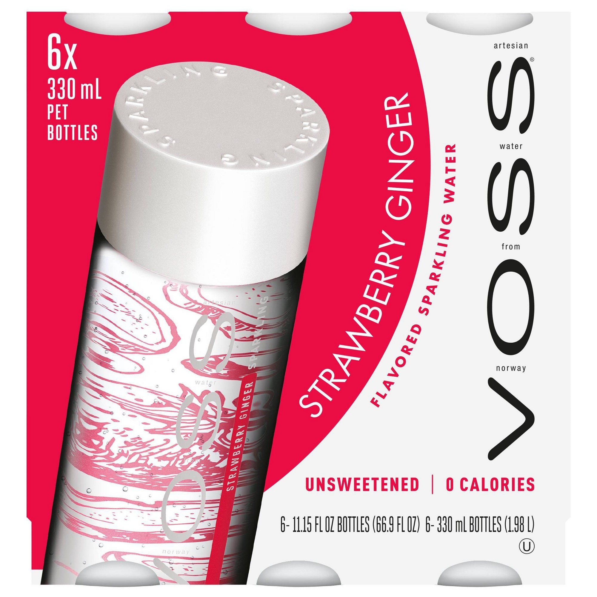 VOSS Strawberry Ginger Sparkling Water - 6pk/11.16 Fl Oz PET Bottles thumbnail