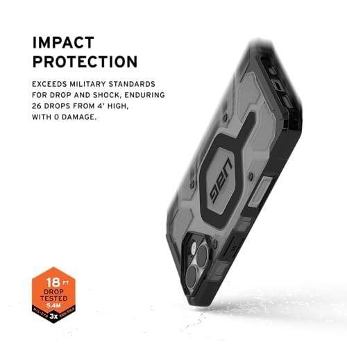 UAG iPhone 17 Case Pathfinder Clear - Compatible with MagSafe Military Grade Protective Cover  Ash/Black thumbnail