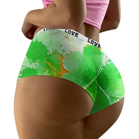 Ladies St. Pat Fashion Casual Printed Panties Underwear Women No Show Women Underwear Sexy Womens Underwear Bulk Barely There Bras for Women 4742 Comf