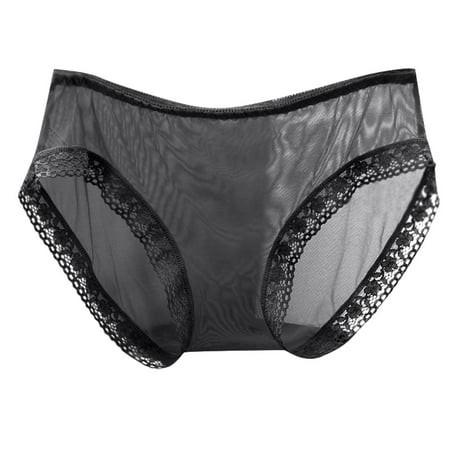 BAODANN Sexy Women S Underwear with Lace Edge Fully Transparent Mesh Low Barely There Bras for Women 4742 Japanese Bikini Panties Bikini Panties for W