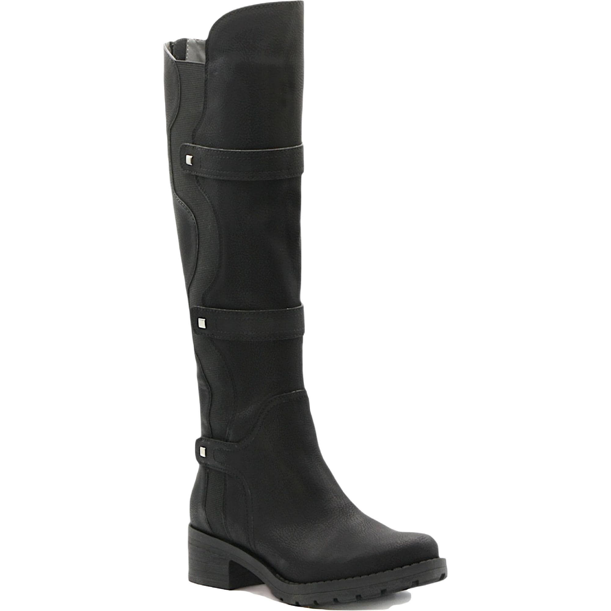 Mootsies Tootsies Womens Dario Knee-High Boots Leather Stretch - Black/BN - 8 Medium (B,M)