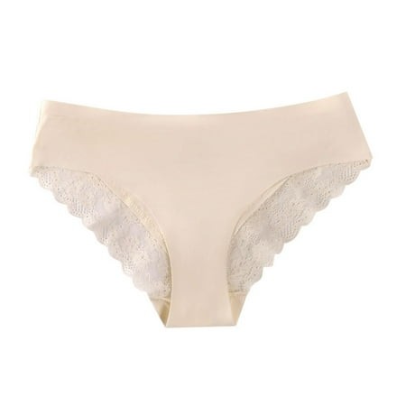 Women S Sexy Lace Edge Seamless Comfortable Breathable Triangle Panties Barely There Bras for Women 4742 No Show Workout Thong Panties Womens Cute Lan