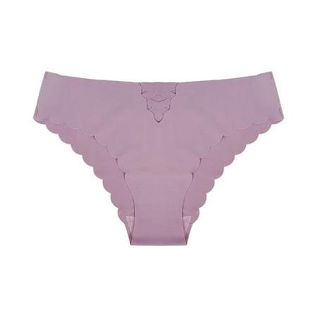 Women Ice Silk Underwear Low Waist Seamless Sexy Briefs Solid Color Hollow Underwear Barely There Bras for Women 4742 Day of the Underwear Women Women