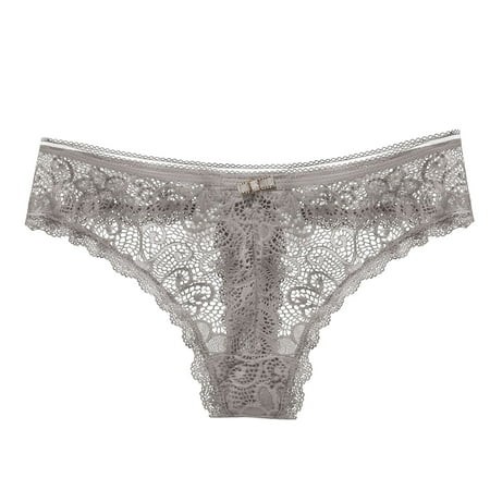 Hauaitttt Women Light Sexy Lace Panties Transparent Hollow Low Waist Seamless Thin Briefs Women Plus Size Underwear Barely There Bras for Women 4742 L