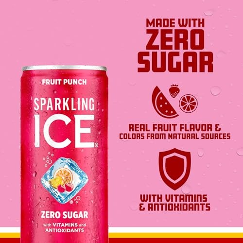 Sparkling Ice Fruit Punch Sparkling Water, with Antioxidants and Vitamins, Zero Sugar, 7.5 Fl Oz Cans (3/10 Pack) thumbnail