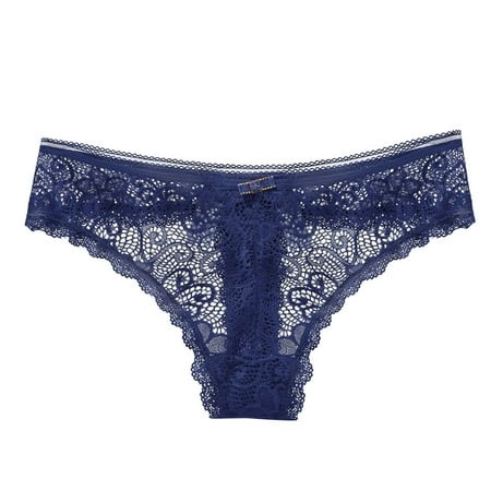 Hauaitttt Women Light Sexy Lace Panties Transparent Hollow Low Waist Seamless Thin Briefs Women Plus Size Underwear Barely There Bras for Women 4742 L