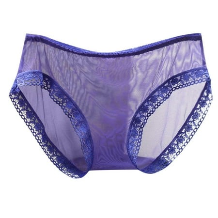 BAODANN Sexy Women S Underwear with Lace Edge Fully Transparent Mesh Low Barely There Bras for Women 4742 Japanese Bikini Panties Bikini Panties for W