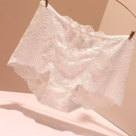 Ladies  Lace Sexy Solid Color Transparent Mid High Waist Plus Size Triangle Pants Barely There Bras for Women 4742 Ladies Panties Size 6 High Cut Wome