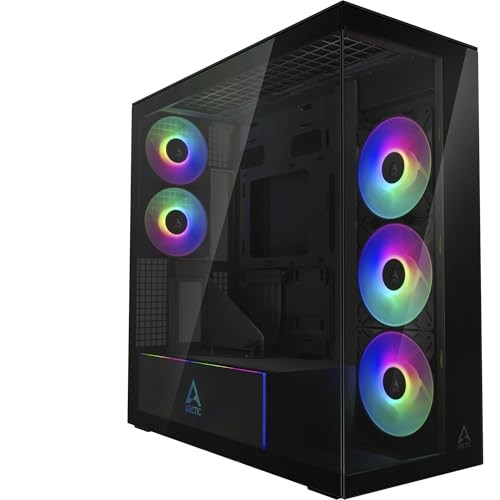 ARCTIC Xtender VG (Mirror Black) Premium E-ATX PC Case with Vertical GPU Mounting