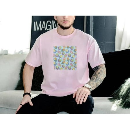 A Rainbow Pastel Ring Pop Candy Pattern Graphic Design T-Shirt Unisex  for Men & Women  up to Size 5XL
