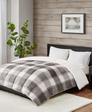 Premier Comfort Reversible Micro Velvet and Sherpa Down Alternative King Comforter, Hypoallergenic