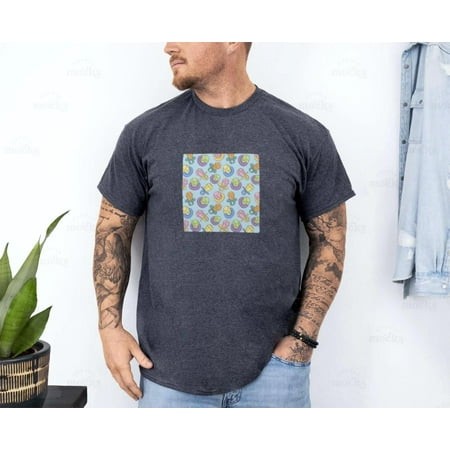 A Rainbow Pastel Ring Pop Candy Pattern Graphic Design T-Shirt Unisex  for Men & Women  up to Size 5XL