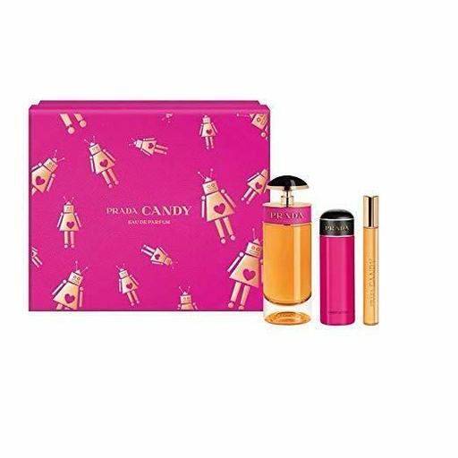 PRADA CANDY by Prada 3 Pc Set: 2.7 Oz EDP Spray, 2.5 Oz Lotion & 0.34 Oz Roll on
