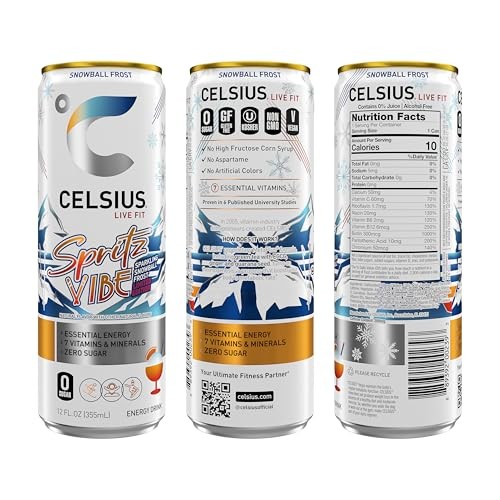 CELSIUS Sparkling Spritz Vibe Limited Edition, Sugar Free Energy Drink, 12 Fl Oz (Pack of 12) thumbnail