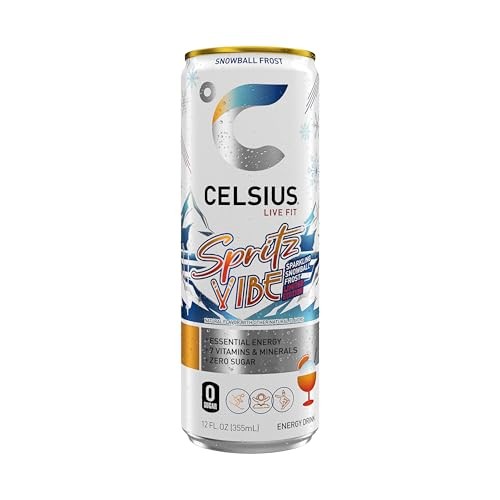 CELSIUS Sparkling Spritz Vibe Limited Edition, Sugar Free Energy Drink, 12 Fl Oz (Pack of 12) thumbnail