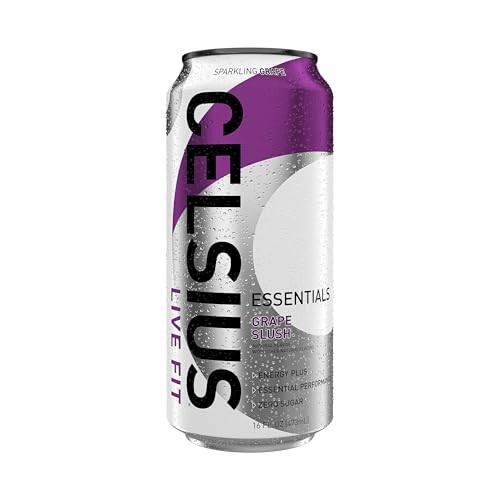 CELSIUS ESSENTIALS™ Sparkling Grape Slush, Sugar Free Performance Energy Drink, 16 Fl Oz (Pack of 12) thumbnail