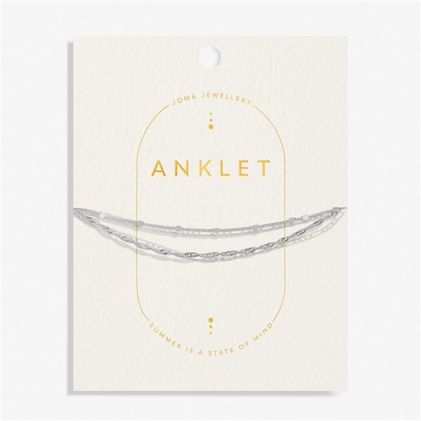 Joma Silver Style Double Layer Twist Anklet - Silver