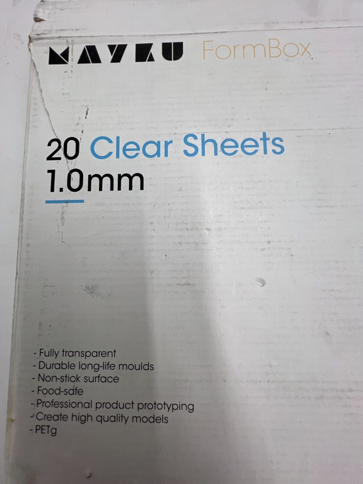 Box of 20 Mayku FormBox Clear Sheets 1.0mm Slight Flex and Non-stick Surface thumbnail