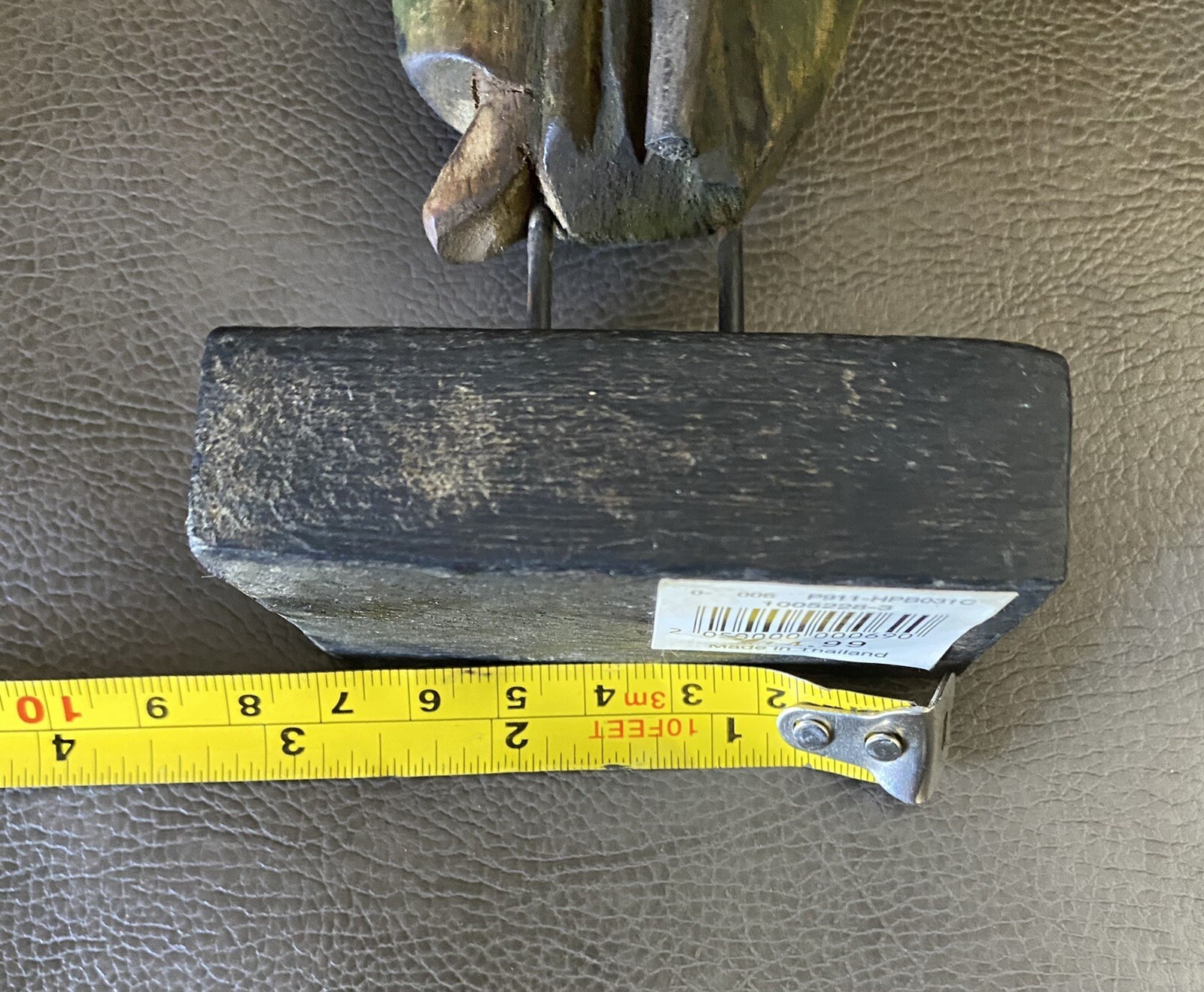 Vintage Carved Wooden Musician Made in Thailand  8 1/2 Inches thumbnail