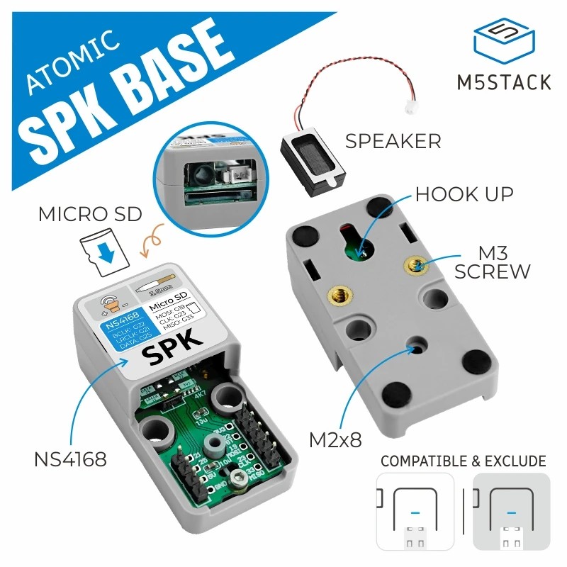 M5Stack Official ATOMIC Speaker Base (NS4168)