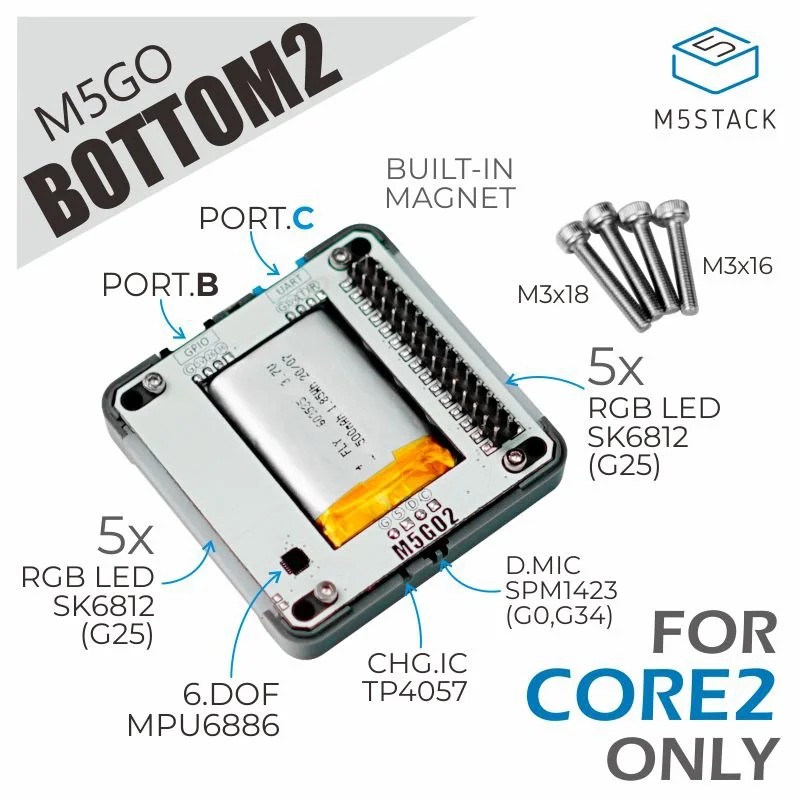 M5Stack Official M5GO Battery Bottom2 (for Core2 Only)
