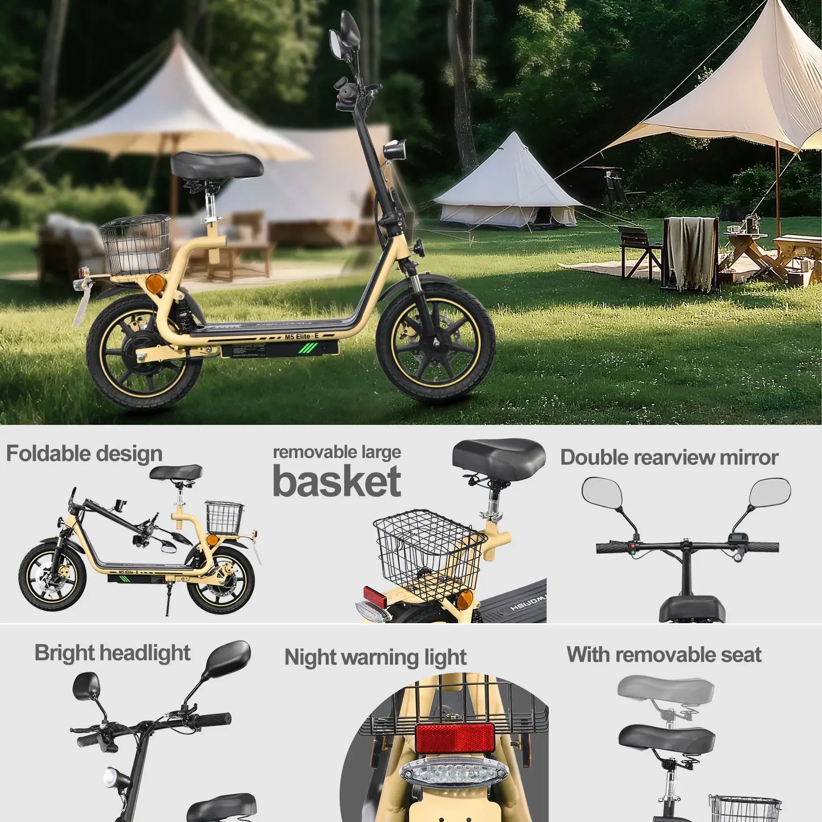 TWOFISH M5-Elite-E Elektroroller Mit Road Legal (EWG), 48 V 13 Ah Akku, 30 Km Reichweite, 14 Zoll Reifen, Stoßdämpfungs-E-Scooter thumbnail
