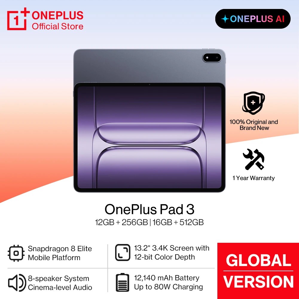 Komplett Neues OnePlus Pad 3 Global Version Tablet Snapdragon 8 Elite 13,2