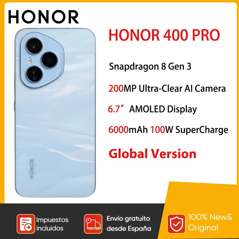 2025 HONOR 400 Pro Global Version 5G Smartphone Snapdragon 8 Gen 3 120Hz 6.7