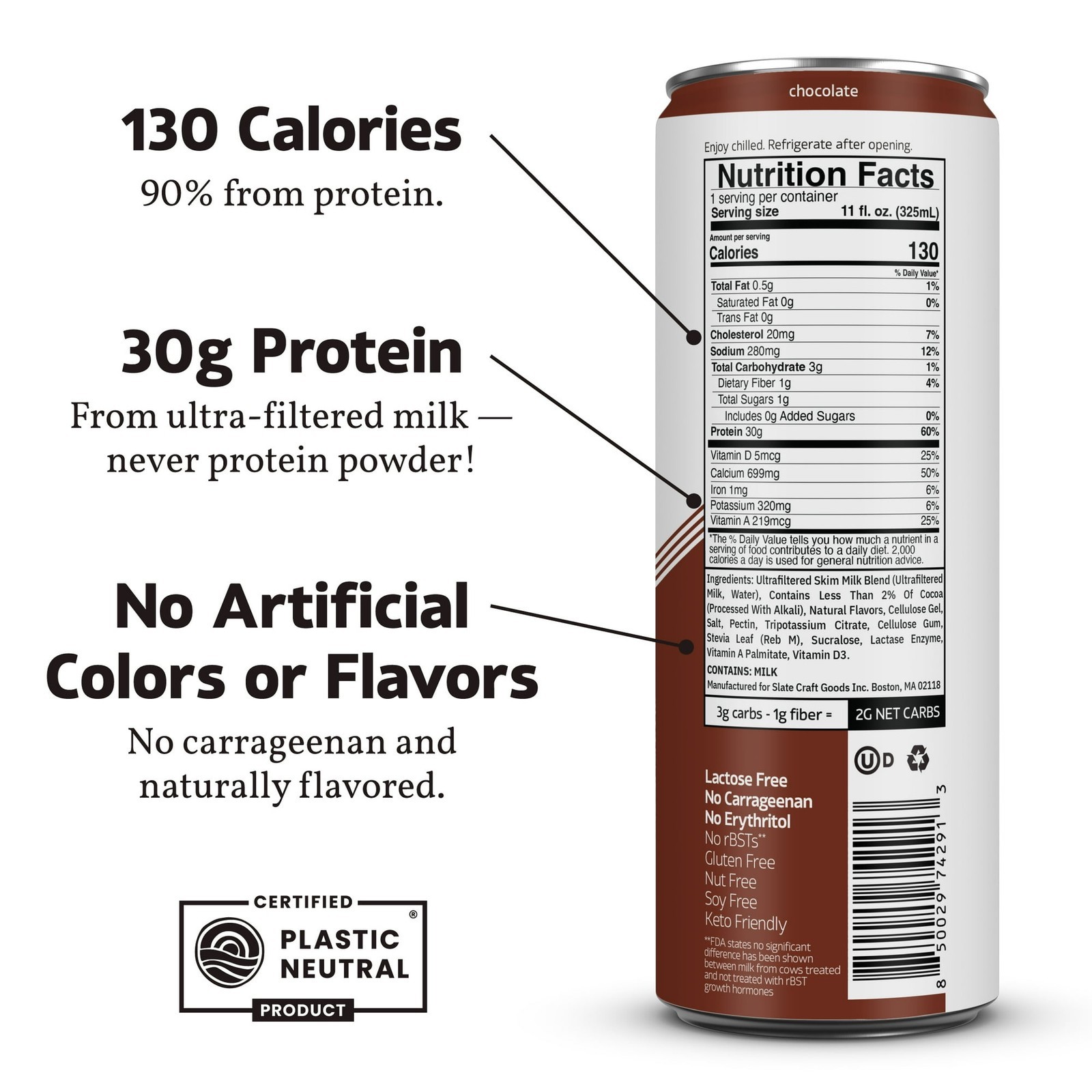 Slate Milk Chocolate Ultra 30g Protein Shake - 11 Fl Oz Can thumbnail