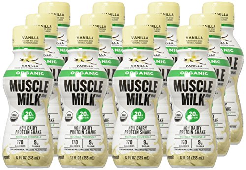 Muscle Milk Organic Protein Shake, Vanilla, 20g Protein, 12 FL OZ, 12 Count