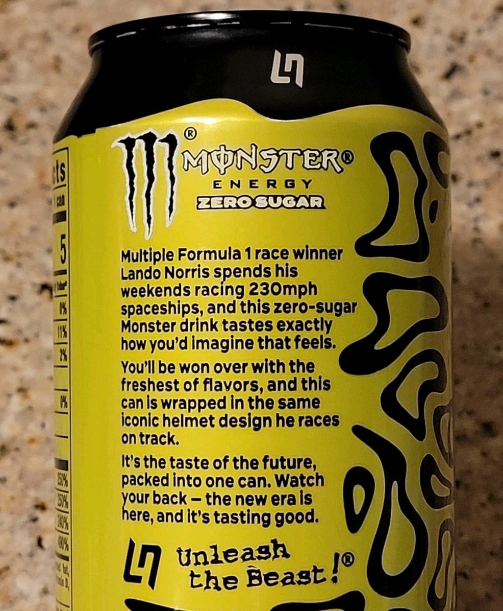 6x LIMITED Lando Norris Edition Monster Energy Drink Zero Sugar 16 FL OZ 6 PACK thumbnail