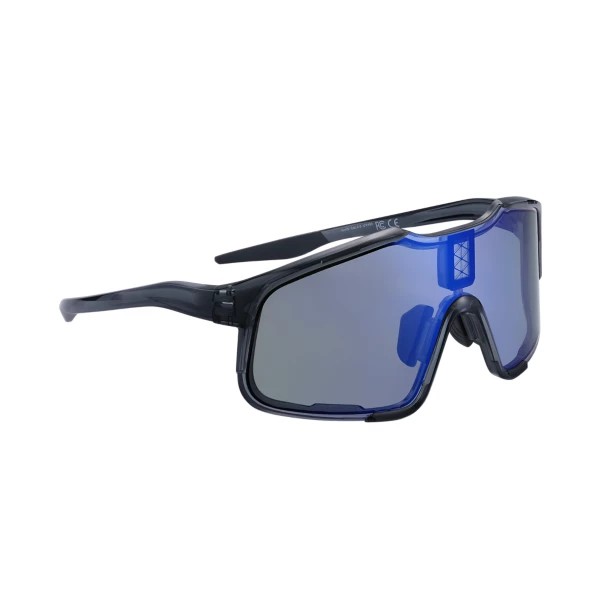Chamelo - Falcon - Sports Smart Glasses with Electrochromic Auto Tint - Obsidian Frame | Alpha Blue Lenses
