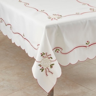 Embroidered Christmas Tablecloth - Saro Lifestyle 8532.I69S