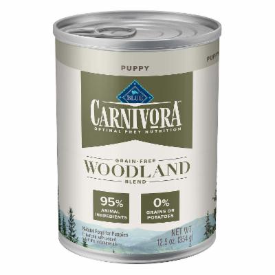 Blue Buffalo Blue Carnivora Woodland Blend Optimal Prey Nutrition High Protein, Grain Free Puppy Wet Food, 12.5 Oz., Case of 12, 12 X 12.5 OZ