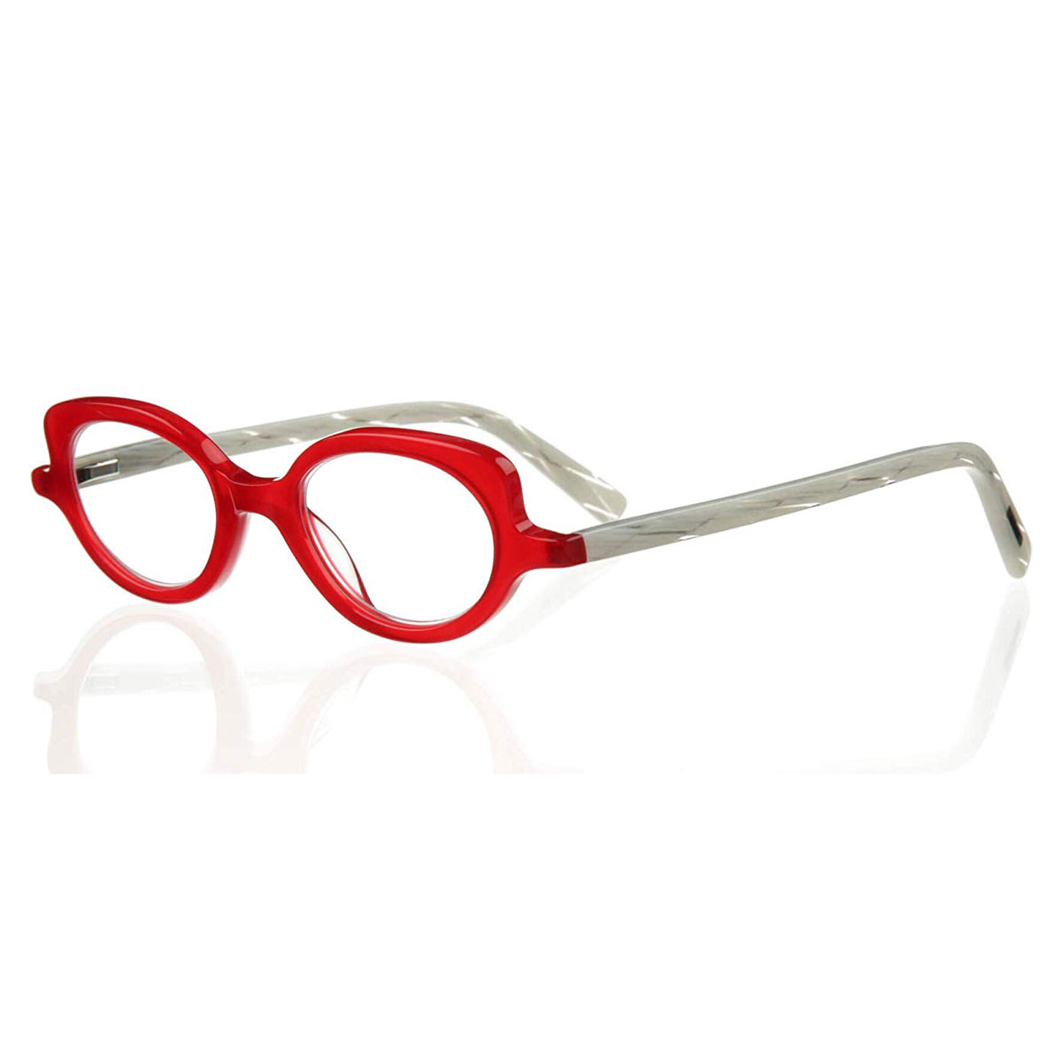 Eyebobs 2289-01 Women S Peep Show Red and White Frame Reading Glasses  +1.00